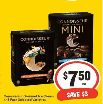 Peters Connoisseur - Gourmet Ice Cream 4‑6 Pack Selected Varieties offers at $7.5 in IGA