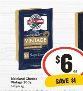 Mainland - Cheese Vintage 200g offers at $6 in IGA
