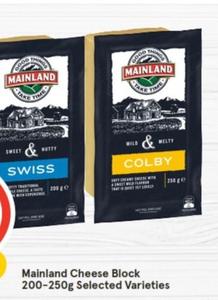 Mainland - Cheese Block 200-250g Selected Varieties offers at $6 in IGA