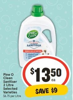 Pine O Cleen - Pine O Cleen Sanitiser 2 Litre Selected Varieties offers at $13.5 in IGA