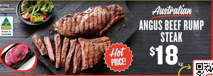 Australian Angus Beef Rump Steak offers at $18 in IGA
