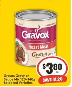 Gravox - Gravy Or Sauce Mix 120-140g Selected Varieties offers at $3.8 in IGA