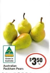 Australian Packham Pears offers at $3.5 in IGA