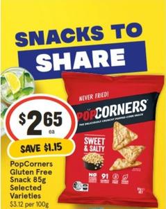Popcorners - Gluten Free Snack 85g Selected Varieties offers at $2.65 in IGA