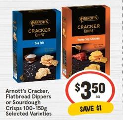 Arnott's - Cracker, Flatbread Dippers Or Sourdough Crisps 100-150g Selected Varieties offers at $3.5 in IGA