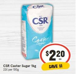 Csr - Caster Sugar 1kg offers at $2.2 in IGA