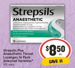 Strepsils - Plus Anaesthetic Throat Lozenges 16 Pack Selected Varieties offers at $8.5 in IGA