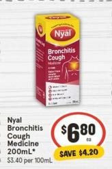 Nyal - Bronchitis Cough Medicine 200ml offers at $6.8 in IGA