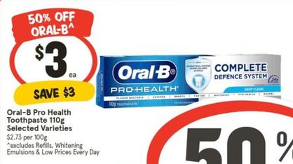 Oral B - Fresh Clean Toothbrush 1 Pack Selected Varieties offers at $3 in IGA