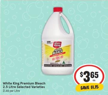 White King - Premium Bleach 2.5 Litre Selected Varieties offers at $3.65 in IGA