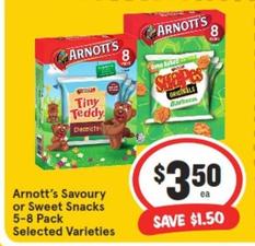 Arnott's - Savoury Or Sweet Snacks 5-8 Pack Selected Varieties offers at $3.5 in IGA