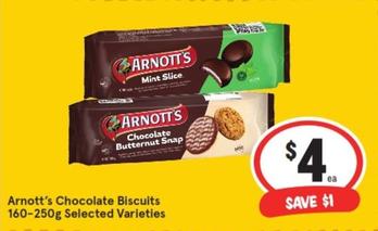 Arnott's - Chocolate Biscuits 160-250g Selected Varieties offers at $4 in IGA