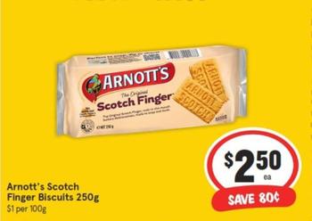 Arnott's - Scotch Finger Biscuits 250g offers at $2.5 in IGA