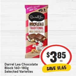 Darrell Lea - Chocolate Block 160-180g Selected Varieties offers at $3.85 in IGA