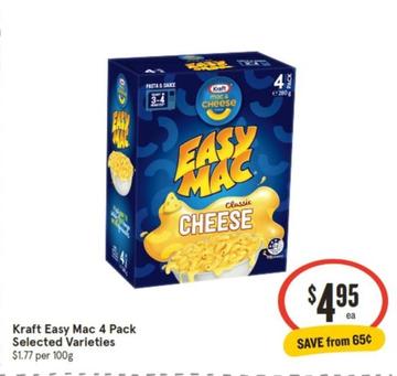 Kraft - Easy Mac 4 Pack Selected Varieties offers at $4.95 in IGA