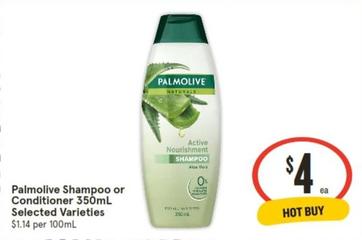 Palmolive - Shampoo Or Conditioner 350ml Selected Varieties offers at $4 in IGA