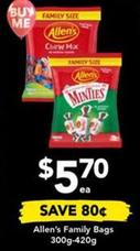 Allen's - Family Bags 300g-420g offers at $5.7 in Drakes