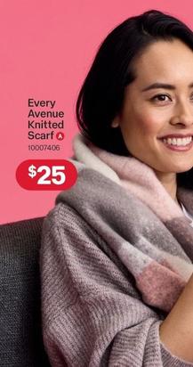 Every Avenue Knitted Scarf offers at $25 in Australia Post