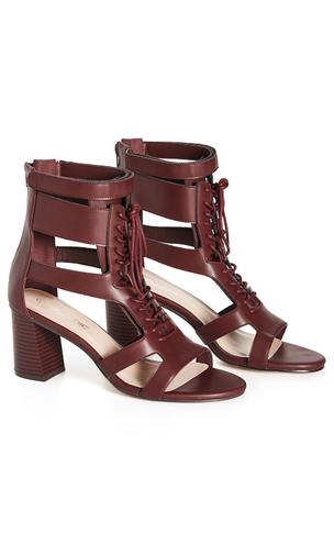 WIDE FIT Attitude Heel - brown offers at $76.97 in City Chic