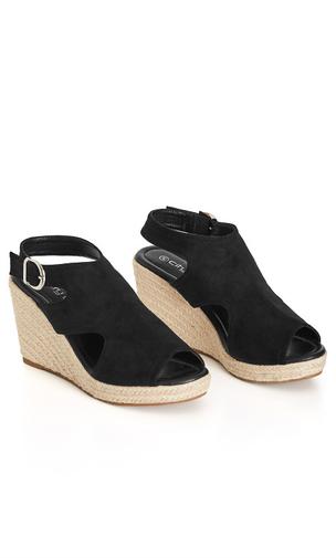 WIDE FIT Mystic Wedge - black offers at $54.98 in City Chic