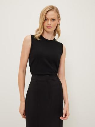 Madison Sleeveless Knit Top Black offers at $59.95 in Portmans