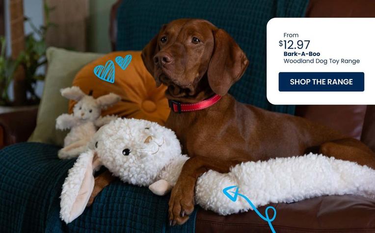 Plush toys offers at $12.97 in PETstock