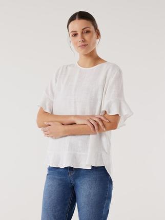 Alivia Ruffle Hem Top offers at $59.99 in Jeanswest