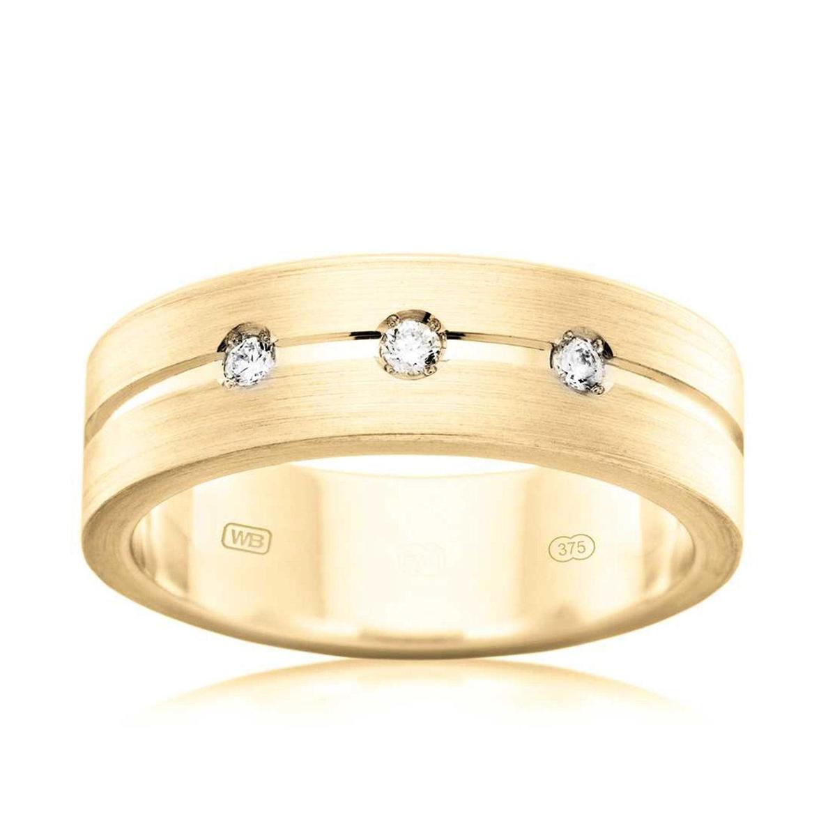 Men's Diamond Wedding Band in 9ct Yellow Gold TGW 0.09 offers in Wallace Bishop