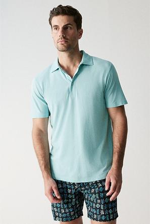 GARMENT DYED COTTON PIQUE POLO offers at $89.95 in Trenery