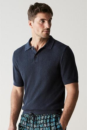 LINEN COTTON TEXTURED STITCH POLO offers at $149 in Trenery