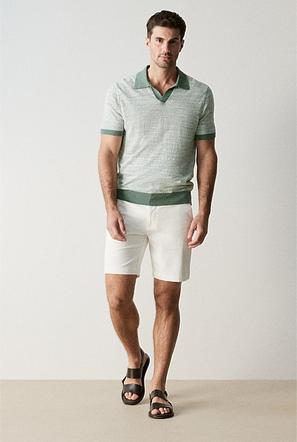 COTTON LINEN STRIPE POLO offers at $129 in Trenery