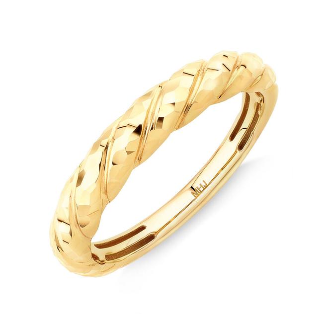Diamond-Cut Crossaint Ring in 10kt Yellow Gold offers at $299 in Michael Hill