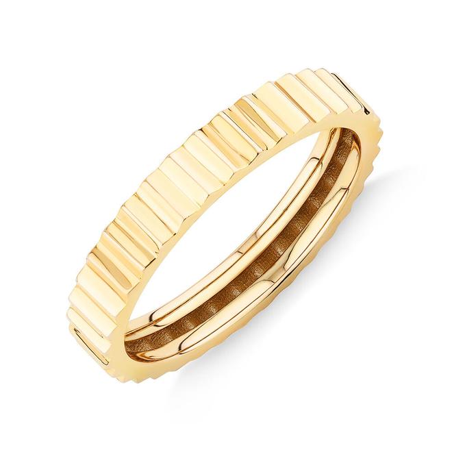 Ribbed Stacker Ring in 10kt Yellow Gold offers at $399 in Michael Hill