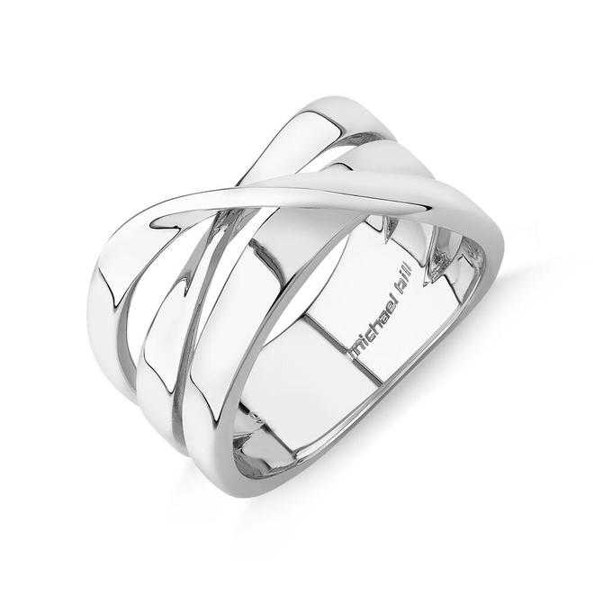 Sculpture Ribbon Crossover Ring in Sterling Silver offers at $169 in Michael Hill