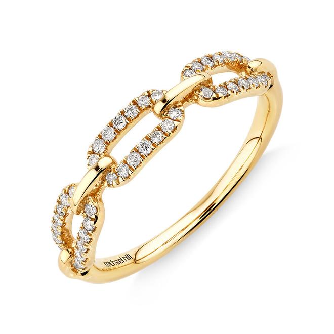 0.20 Carat TW Diamond Paperclip Ring in 10kt Yellow Gold offers at $899 in Michael Hill