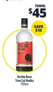 Vodka offers at $45 in BWS
