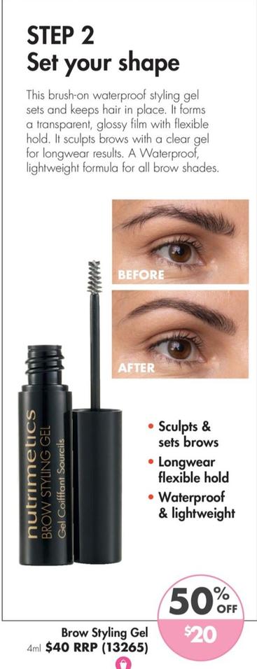 Brow Styling Gel 4ml offers at $20 in Nutrimetics