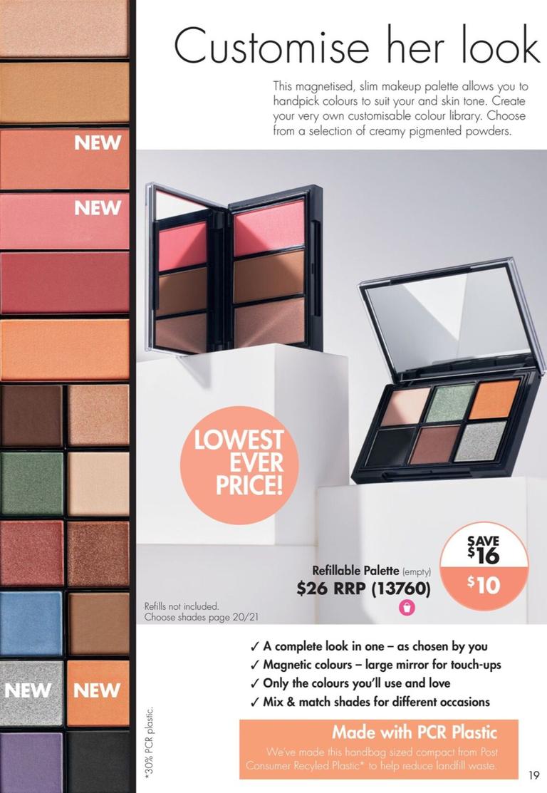 Refillable Palette offers at $10 in Nutrimetics