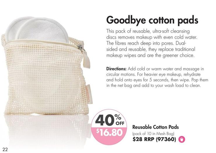 Reusable Cotton Pads offers at $16.8 in Nutrimetics