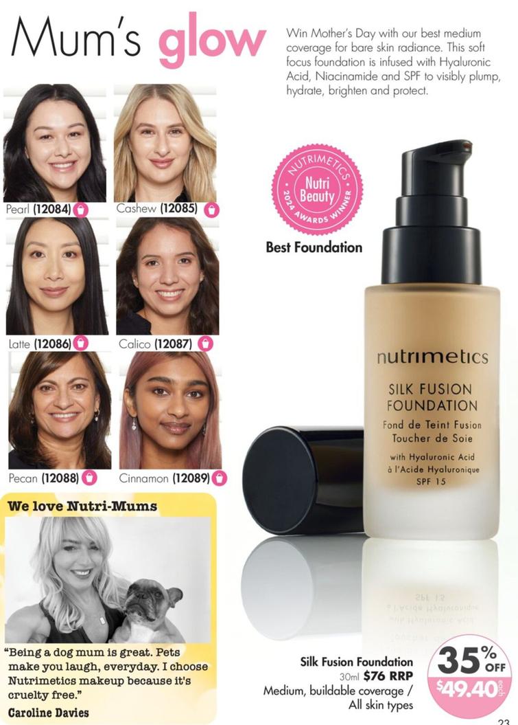 Foundation offers at $49.4 in Nutrimetics