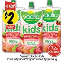 Vaalia - Probiotics Kids Immunity Boost Yoghurt Toffee Apple 140g offers at $2 in NQR
