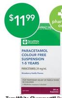 TerryWhite Chemmart - Paracetamol Colour Free Suspension 1-5 Years - 200ml offers at $11.99 in TerryWhite Chemmart