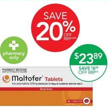 Maltofer - 30 Tablets offers at $23.89 in TerryWhite Chemmart