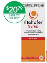 Maltofer - 150ml offers at $20.79 in TerryWhite Chemmart