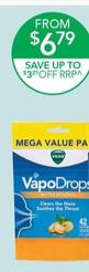 Vicks - Vapodrops Butter Menthol 42 lozenges offers at $6.79 in TerryWhite Chemmart
