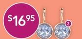 Wicked Sista - Large Crystal Drop Earrings Light Sapphire/Rose Gold offers at $16.95 in TerryWhite Chemmart