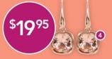 Wicked Sista - Cushion Crystal Drop Earrings Coral/Rose Gold  offers at $19.95 in TerryWhite Chemmart