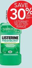 Listerine - FreshBurst Mouthwash 1 litre offers at $9.8 in TerryWhite Chemmart