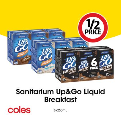 Sanitarium Up&Go Liquid Breakfast  offers at $6 in Coles