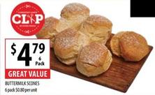 Buttermilk Scones 6 Pack offers at $4.79 in Supabarn